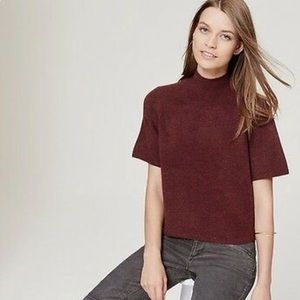 LOFT Italian Yarn Soft Cropped Mock Neck Sweater